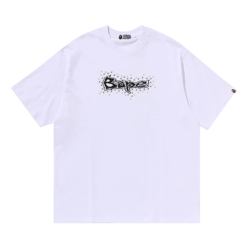 BAPE Studs Logo Relaxed Fit Tee 'White'