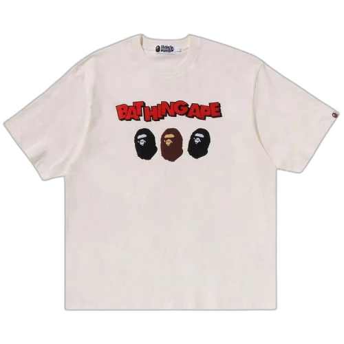 BAPE Triple Ape Head Relaxed Fit Tee 'Ivory'