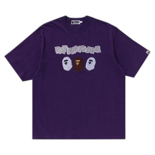 BAPE Triple Ape Head Relaxed Fit Tee 'Purple'