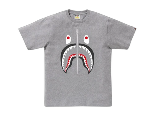 BAPE A Bathing Ape Shark Tee Gray