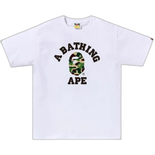 BAPE ABC Camo College Tee 'White/Green'
