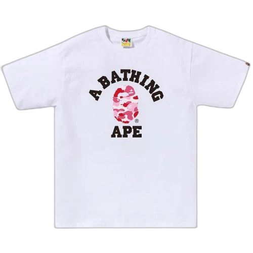 BAPE ABC Camo College Tee 'White/Pink'