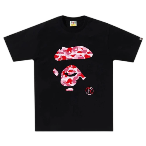 BAPE ABC Camo Ape Face Tee 'Black/Pink'