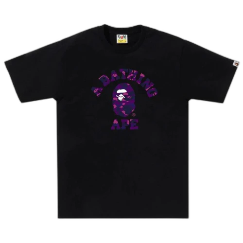 BAPE Color Camo College Tee 'Black/Purple'