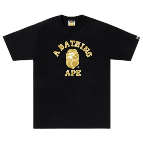 BAPE Color Camo College Tee 'Black/Yellow'