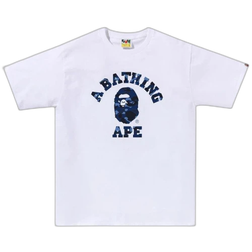 BAPE Color Camo College Tee 'White/Navy'