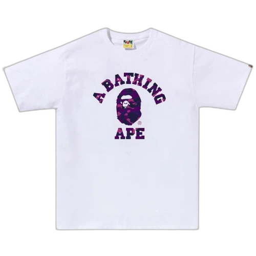 BAPE Color Camo College Tee 'White/Purple'