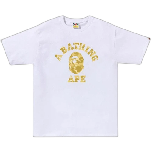 BAPE Color Camo College Tee 'White/Yellow'