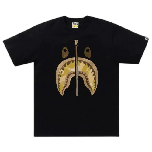 BAPE Color Camo Shark Tee 'Black/Yellow'