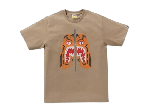 BAPE Embroidery Style Tiger Tee Beige