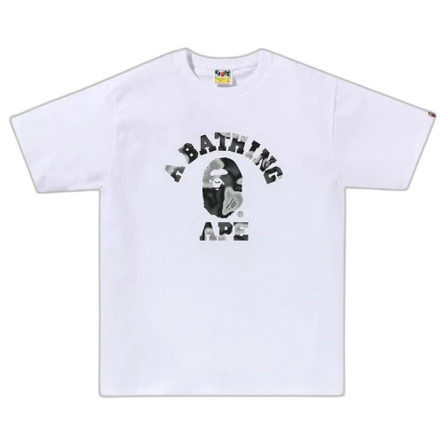 BAPE Liquid Camo College Tee 'White/Black'