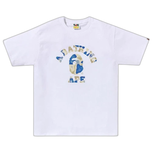 BAPE Liquid Camo College Tee 'White/Blue'