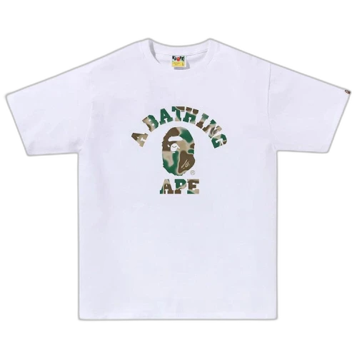 BAPE Liquid Camo College Tee 'White/Olive Drab'