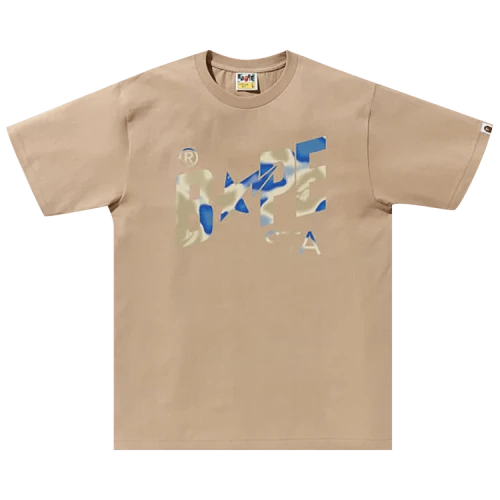 BAPE Liquid Camo Bape Sta Logo Tee 'Beige'
