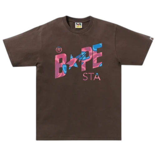 BAPE Liquid Camo Sta Logo Tee 'Brown'