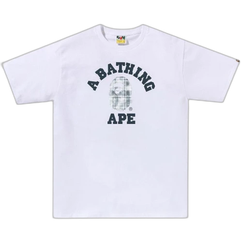 BAPE Bleach Check College Tee 'White'