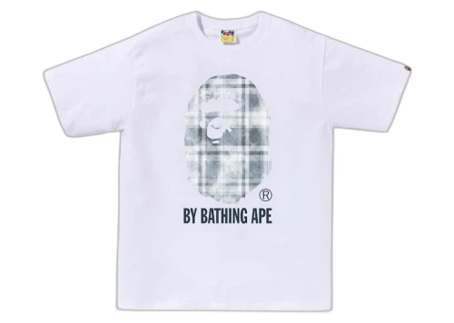 BAPE Bleach Check Ape Head Tee Black