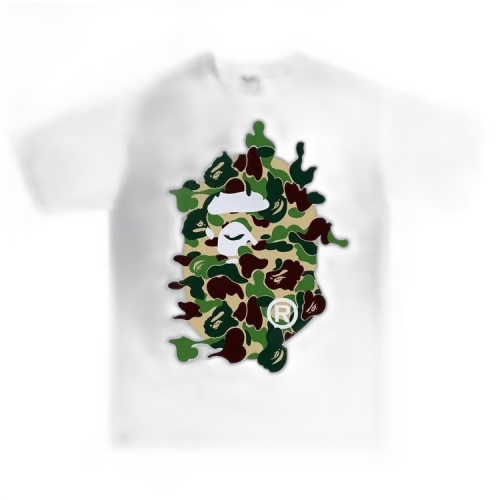 BAPE ABC Camo Rebuild Big Ape Head Tee 'White/Green'