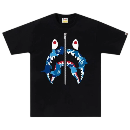 BAPE ABC Camo Rebuild Shark Tee 'Black/Blue'
