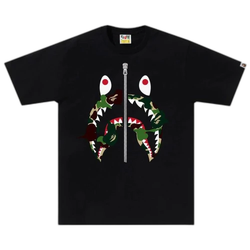 BAPE ABC Camo Rebuild Shark Tee 'Black/Green'