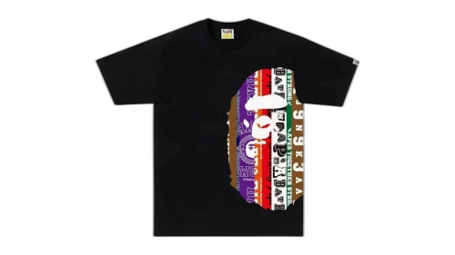 BAPE Fans Scarf Side Big Ape Head Tee Black