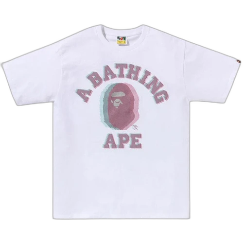 BAPE Glitch Art College Tee 'White'