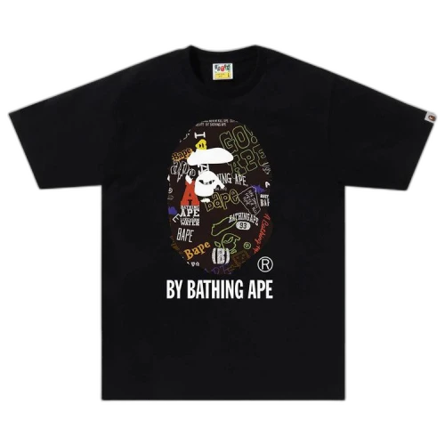 BAPE Hand Draw Pattern By Bathing Ape Tee 'Black'