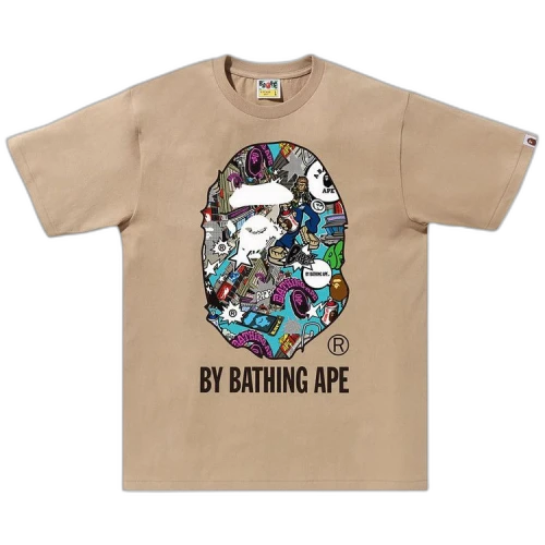BAPE Comic Art Ape Head Tee 'Beige'