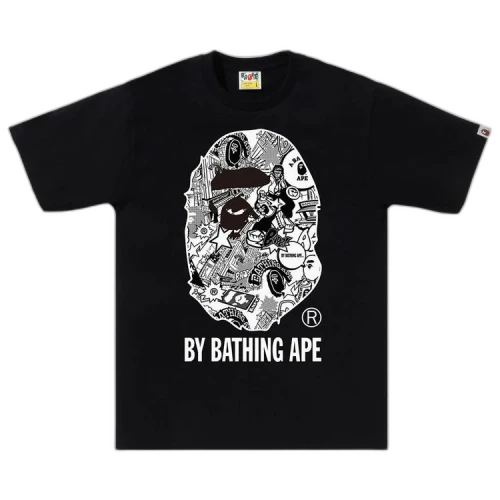 BAPE Comic Art Ape Head Tee 'Black'