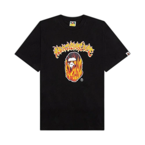 BAPE Mad Flame Ape Head Tee 'Black'