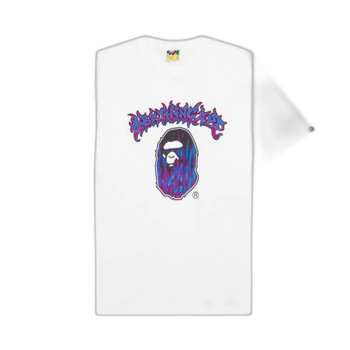 BAPE Mad Flame Ape Head Tee 'White'