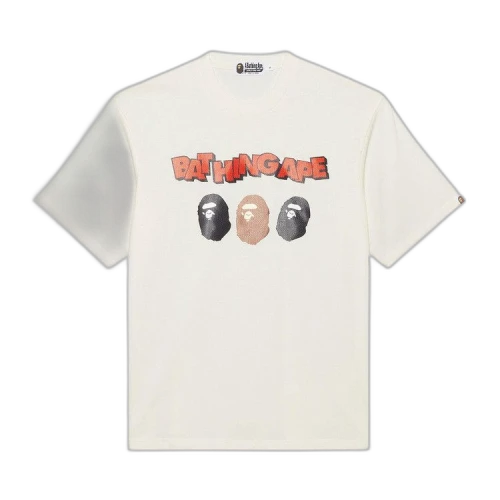 BAPE Triple Ape Head Relaxed Fit Tee 'Ivory'