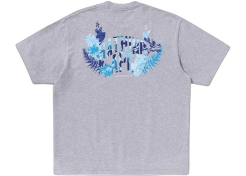 BAPE Flora Ape Head Relaxed Fit Tee Gray