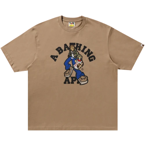 BAPE Graffiti Character College Relaxed Fit Tee 'Beige'