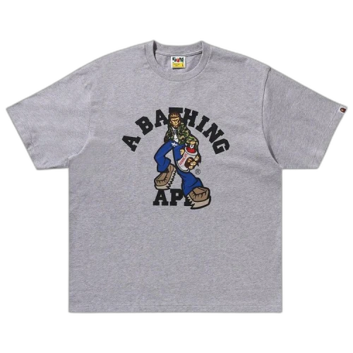 BAPE Graffiti Character College Relaxed Fit Tee 'Grey'