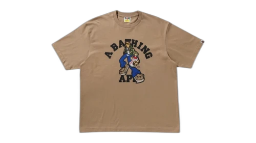 BAPE Graffiti Character College Relaxed Fit Tee Gray