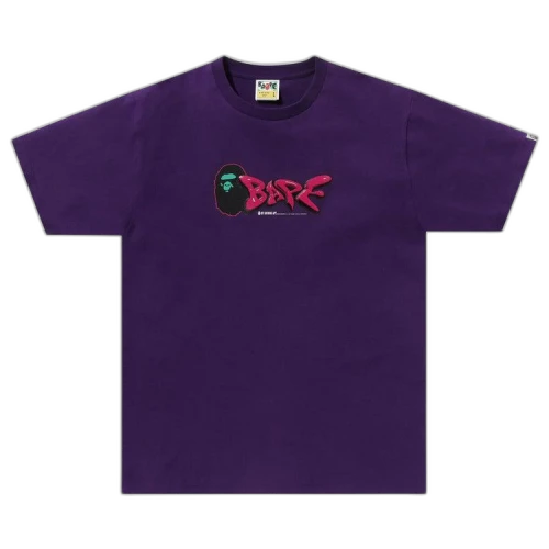 BAPE 3D Art Bape Logo Tee 'Purple'