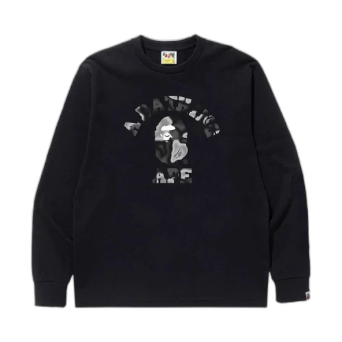 BAPE Liquid Camo College Long-Sleeve Tee 'Black'