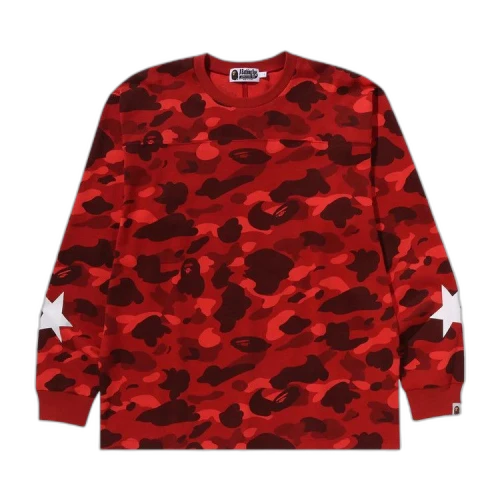 BAPE Color Camo Relaxed Fit Long-Sleeve Tee 'Red'