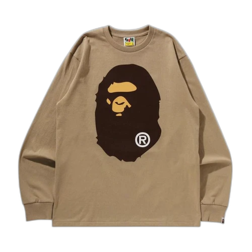 BAPE Big Ape Head Long-Sleeve Tee 'Beige'