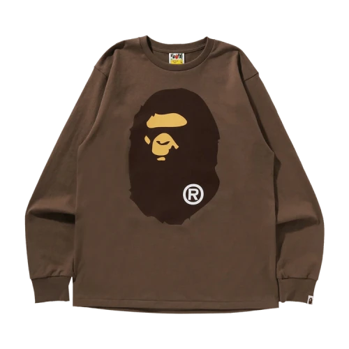 BAPE Big Ape Head Long-Sleeve Tee 'Brown'