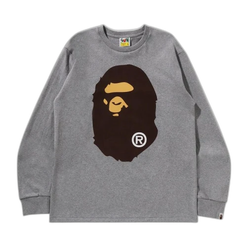 BAPE Big Ape Head Long-Sleeve Tee 'Grey'