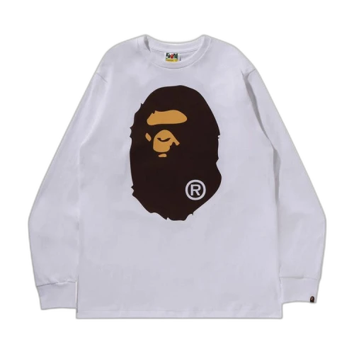 BAPE Big Ape Head Long-Sleeve Tee 'White'