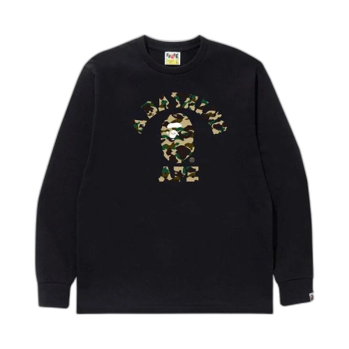 BAPE 1st Camo College Long-Sleeve Tee 'Black/Yellow'