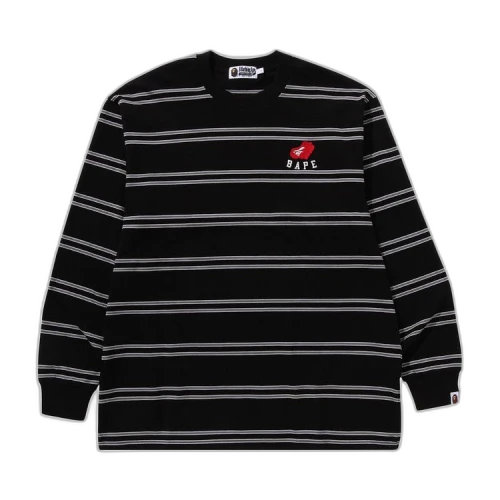 BAPE Ape Heart Hoop Long-Sleeve Tee 'Black'