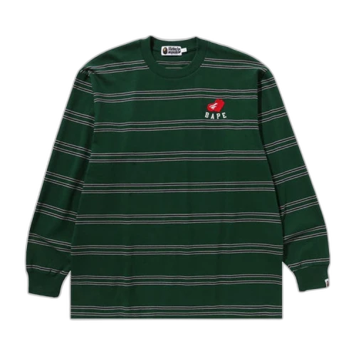 BAPE Ape Heart Hoop Long-Sleeve Tee 'Green'