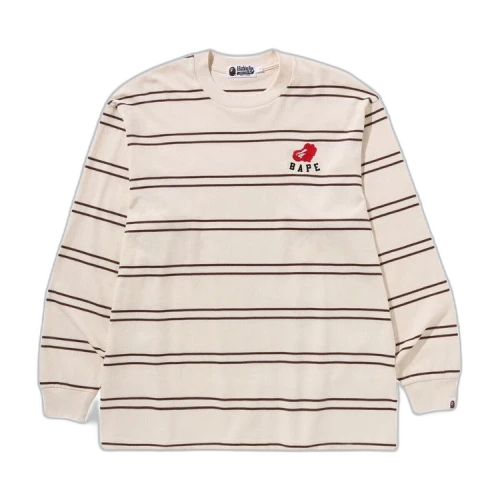 BAPE Ape Heart Hoop Long-Sleeve Tee 'Ivory'