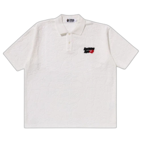 BAPE Line Camo Terry Towel Ape Head One Point Polo 'White'