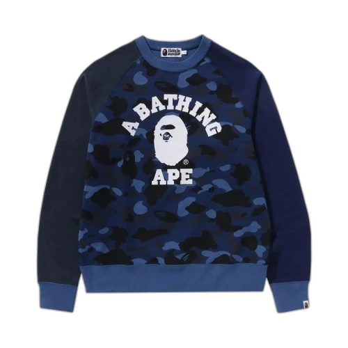 BAPE Color Camo College Crewneck 'Navy'
