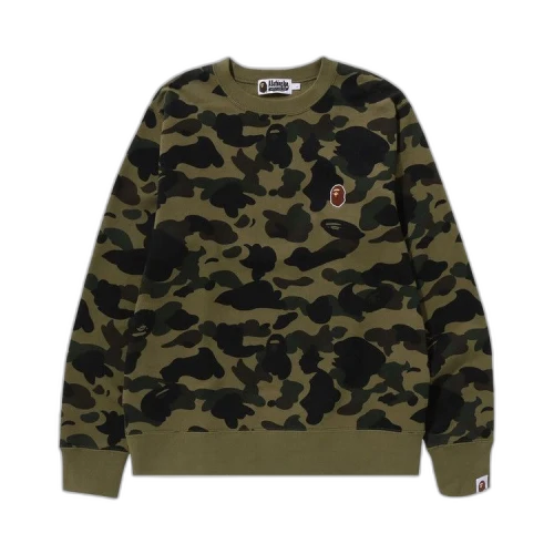 BAPE 1st Camo One Point Crewneck 'Green'